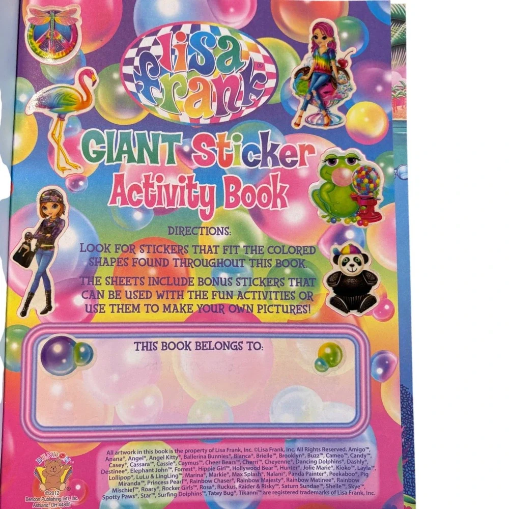 Lisa Frank Giant Sticker Activity Book 500+ Stickers‎ Bendon 2012 *see photos